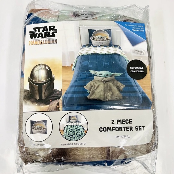 Disney | Bedding | Star Wars Mandalorian Baby Yoda Reversible Twinfull ...